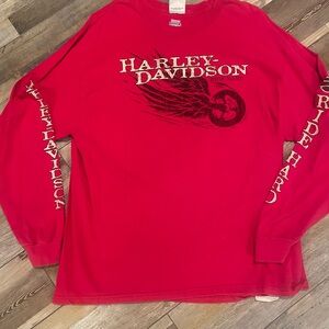 Harley-Davidson Bold Red Long Sleeve Tee